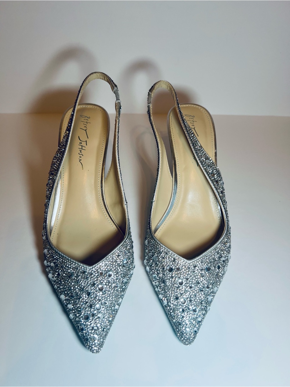 Betsey Johnson Silver Crystal Embellished Slingback Pump - Picture 2 of 6